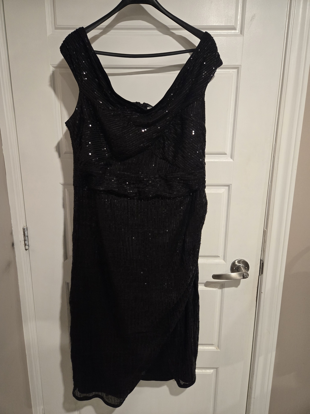 Jasambac Black Sequin Cocktail Dress